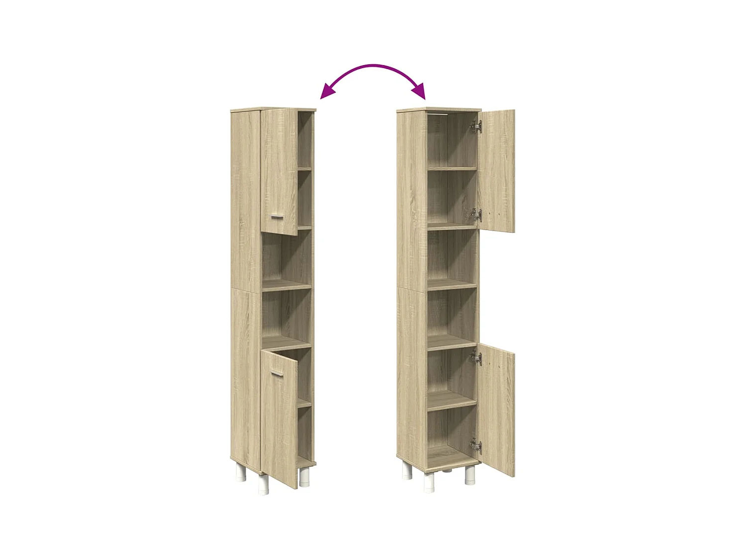 Armoire de salle de bain chêne sonoma 30,5x30x179 cm