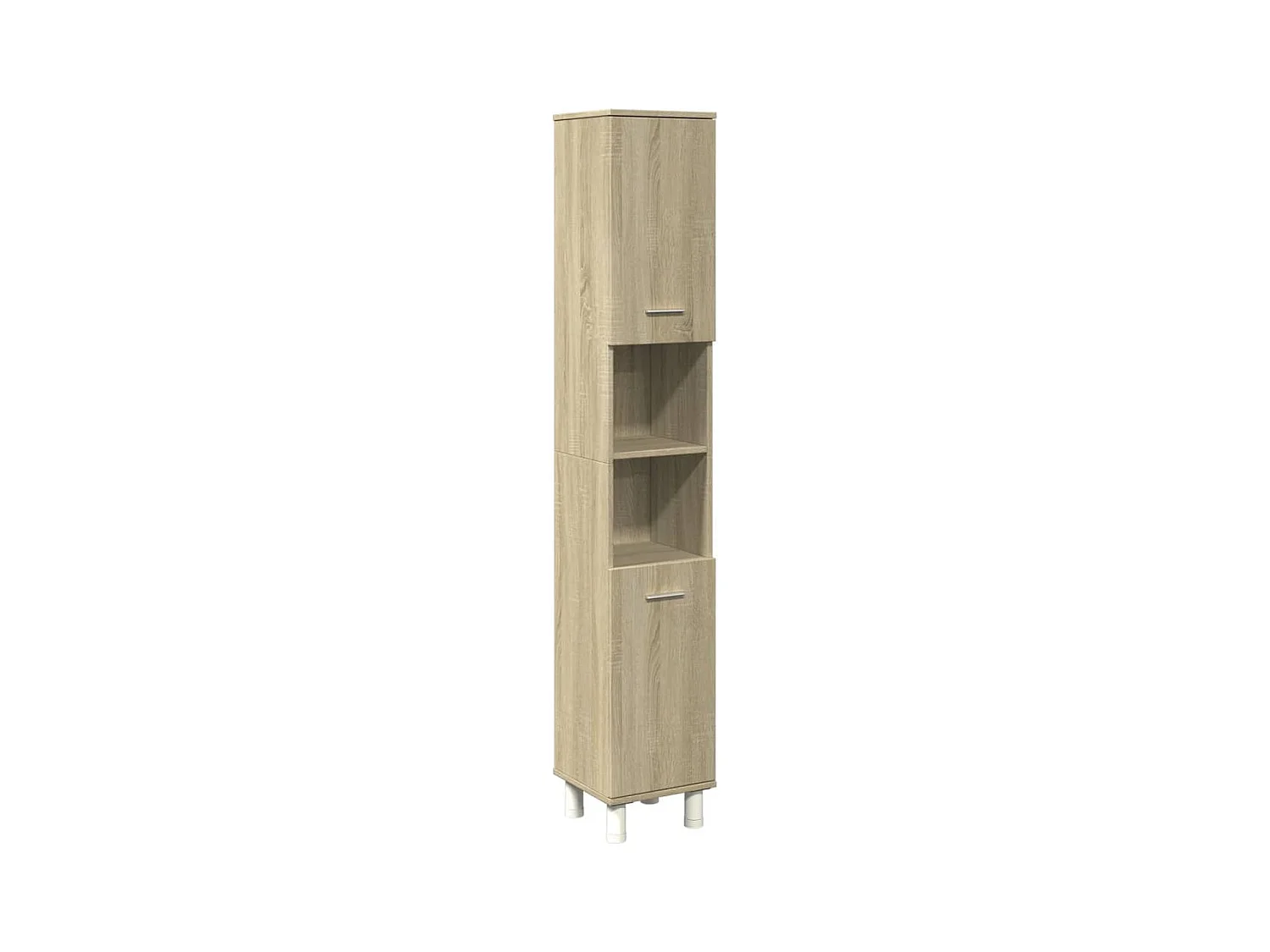 Badkamerkast 30,5x30x179 cm bewerkt hout sonoma eikenkleurig