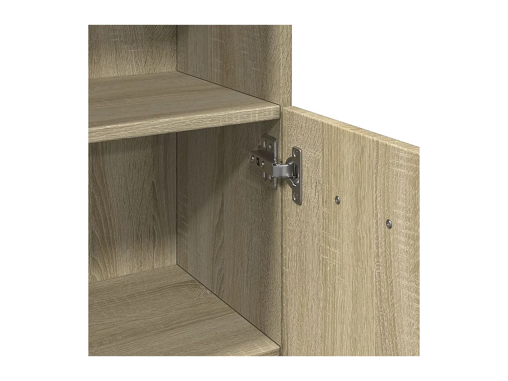 Badkamerkast 30,5x30x179 cm bewerkt hout sonoma eikenkleurig