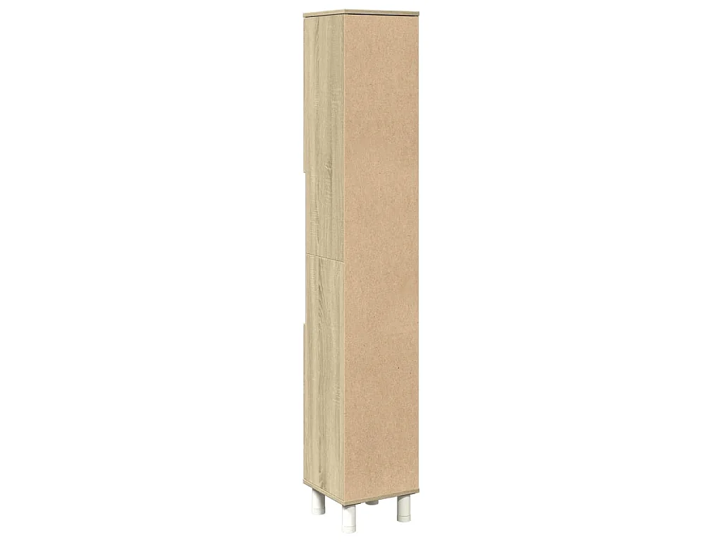 Badkamerkast 30,5x30x179 cm bewerkt hout sonoma eikenkleurig