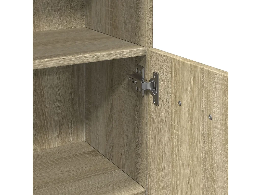 Badkamerkast 30,5x30x179 cm bewerkt hout sonoma eikenkleurig