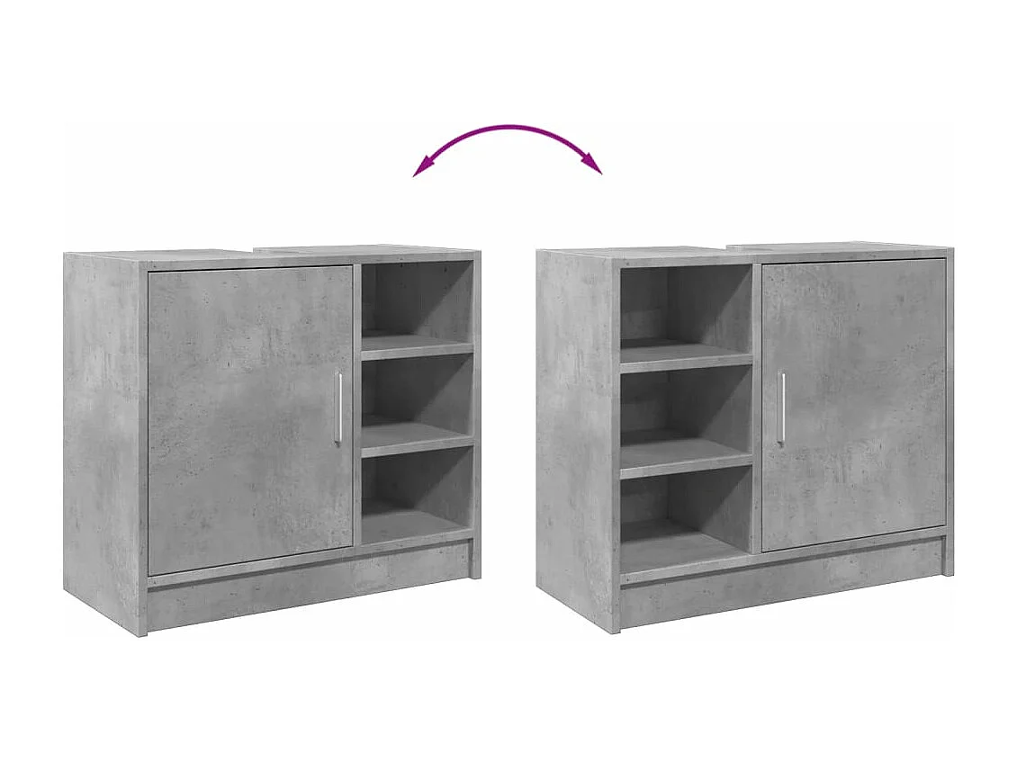 Armoire d'évier gris béton 63x29x55 cm bois d'ingénierie