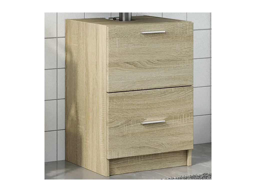 Wastafelkast 40x37x59 cm bewerkt hout sonoma eikenkleurig