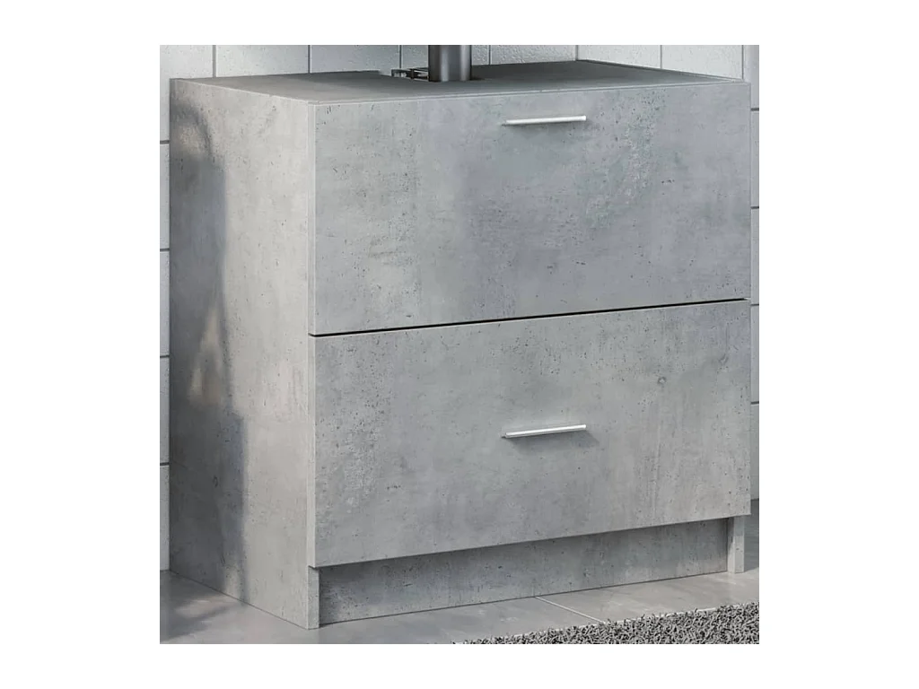 Armoire d'évier gris béton 59x37x59 cm Bois d'ingénierie