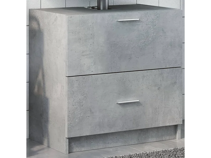 Armoire d'évier gris béton 59x37x59 cm Bois d'ingénierie