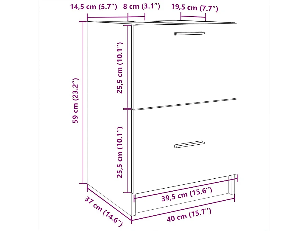 Armario de lavabo madera de ingeniería blanco 40x37x59 cm