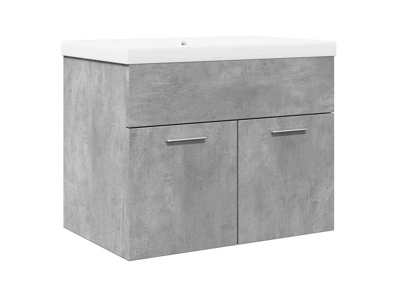 Armoire lavabo de salle de bain avec bassin intégré gris béton