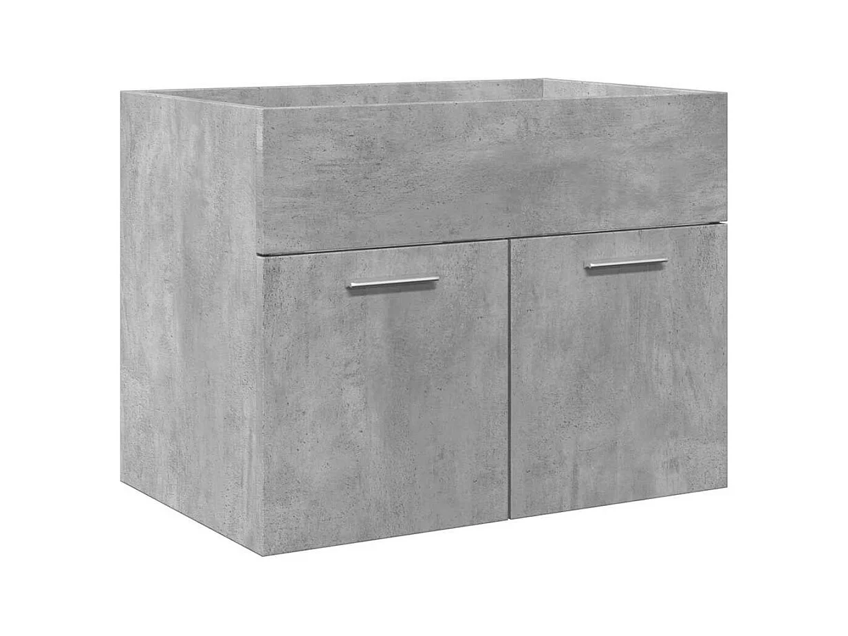 Armoire lavabo de salle de bain avec bassin intégré gris béton