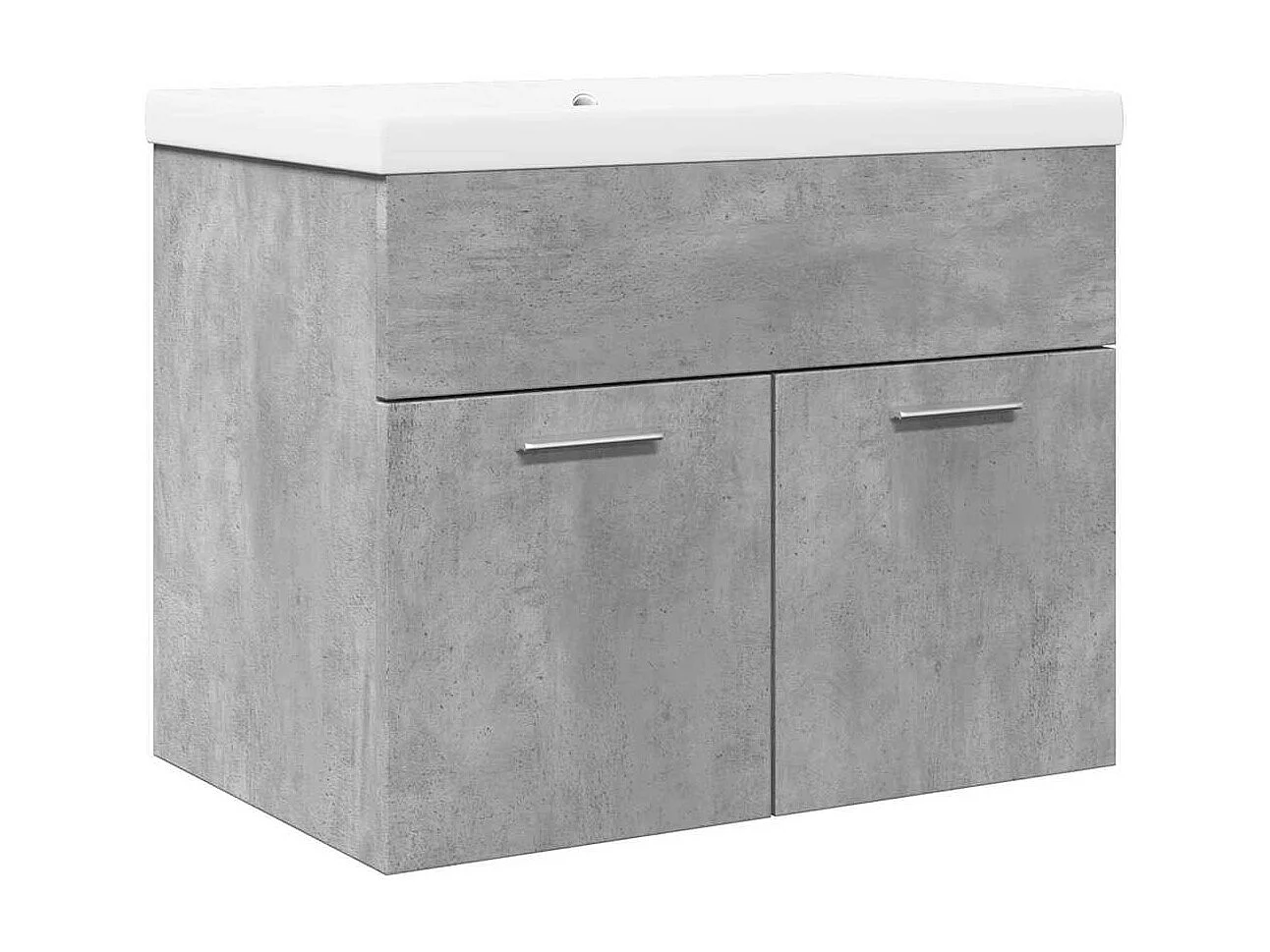 Armoire lavabo de salle de bain avec bassin intégré gris béton