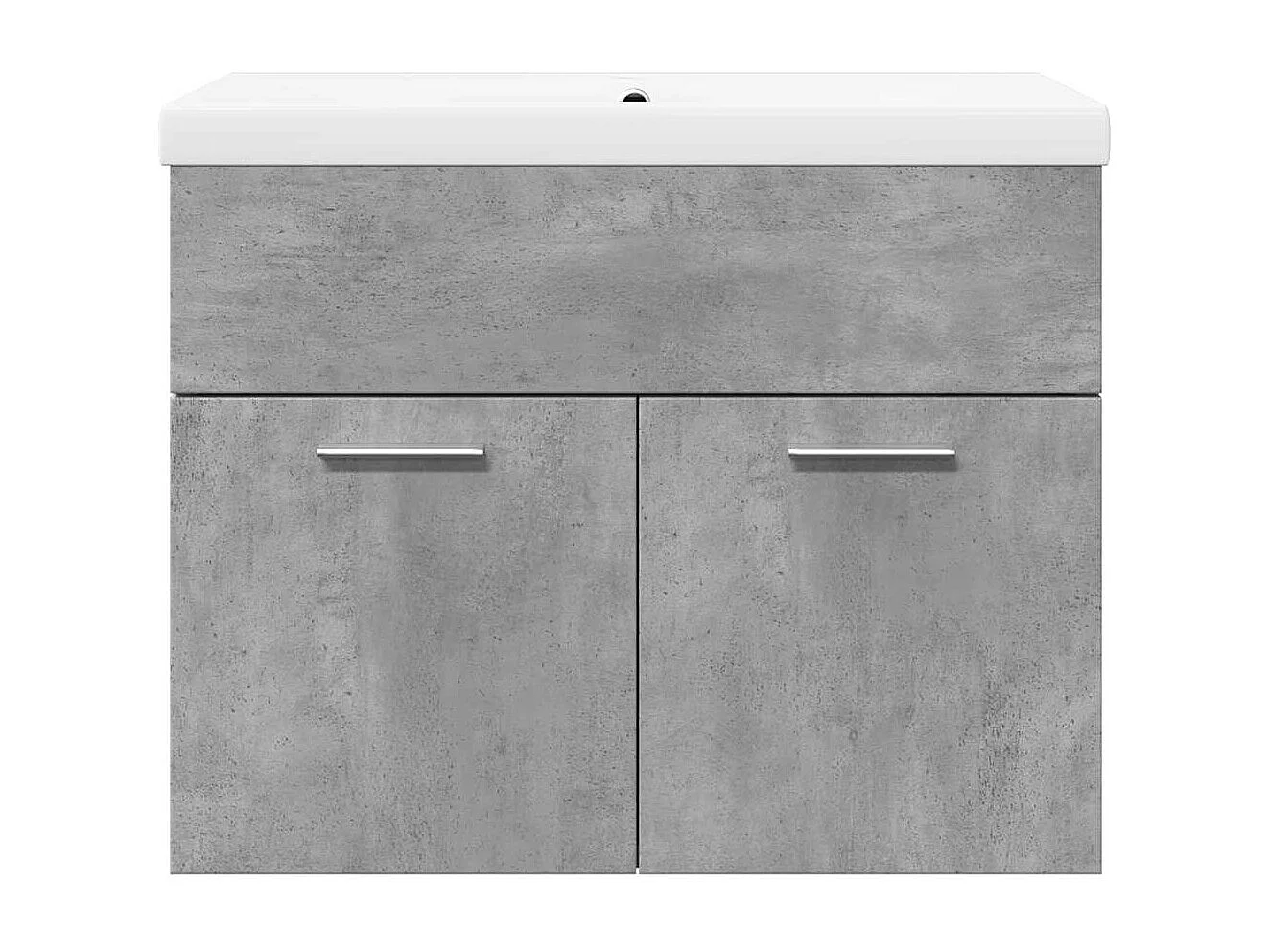 Armoire lavabo de salle de bain avec bassin intégré gris béton