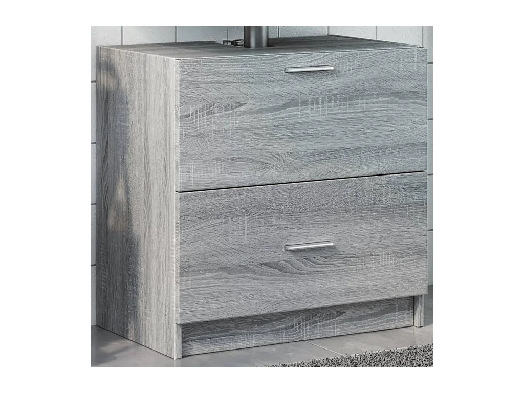 Armario de lavabo madera de ingeniería gris Sonoma 59x37x59 cm
