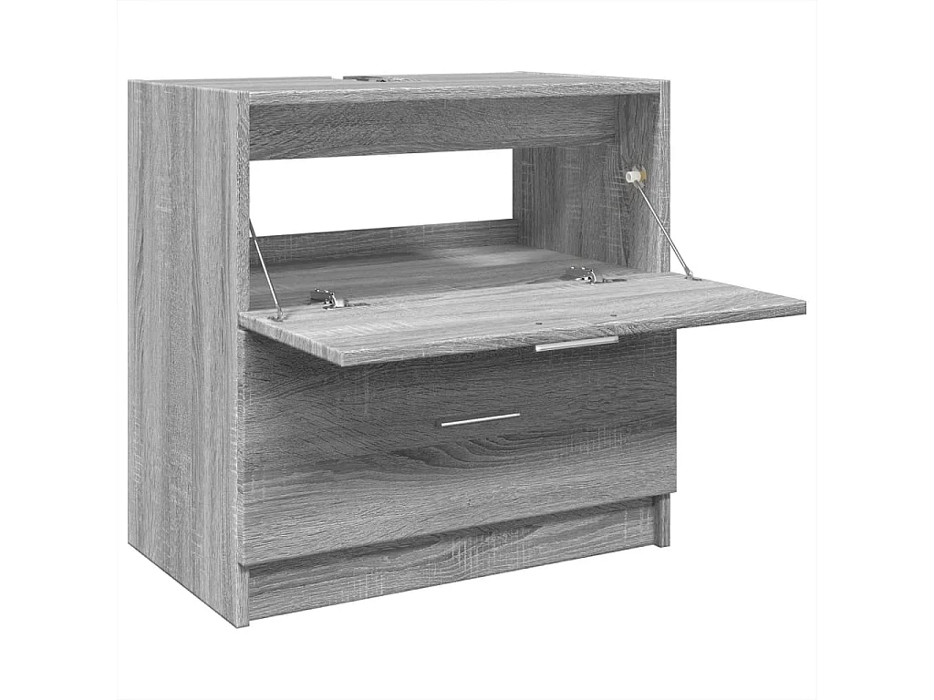 Armario de lavabo madera de ingeniería gris Sonoma 59x37x59 cm