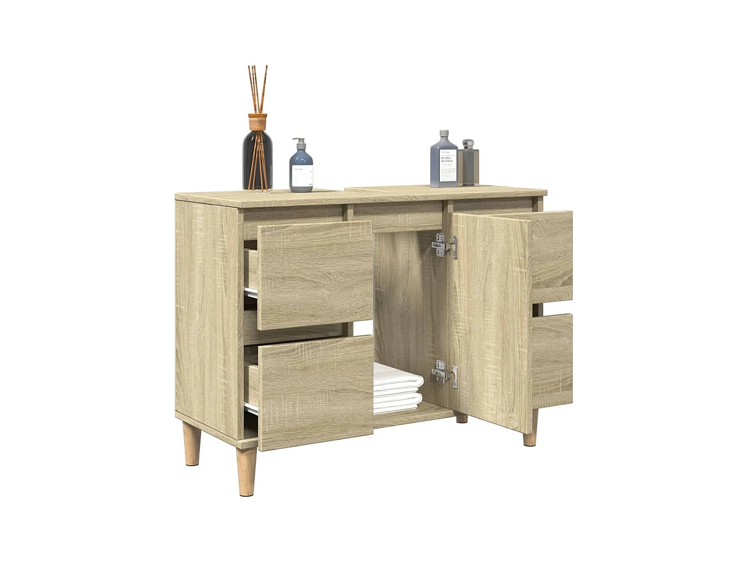 Meuble d'évier chêne sonoma 80x33x60 cm bois d'ingénierie