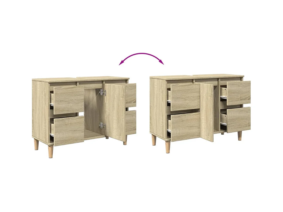 Meuble d'évier chêne sonoma 80x33x60 cm bois d'ingénierie