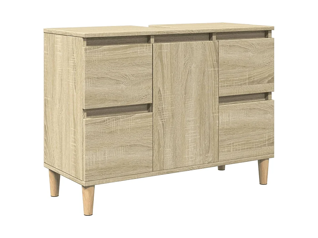 Wastafelkast 80x33x60 cm bewerkt hout sonoma eikenkleurig