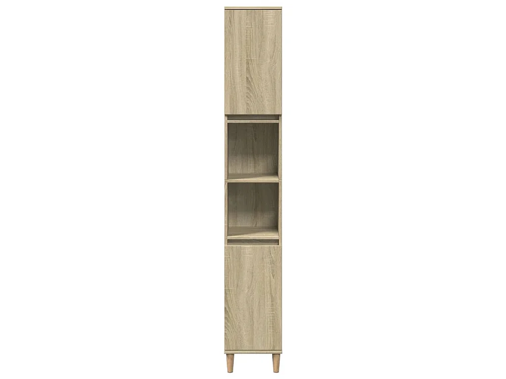 Badkamerkast 30x30x190 cm bewerkt hout sonoma eikenkleurig