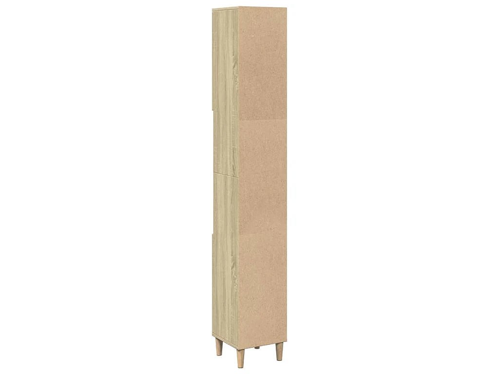 Badkamerkast 30x30x190 cm bewerkt hout sonoma eikenkleurig