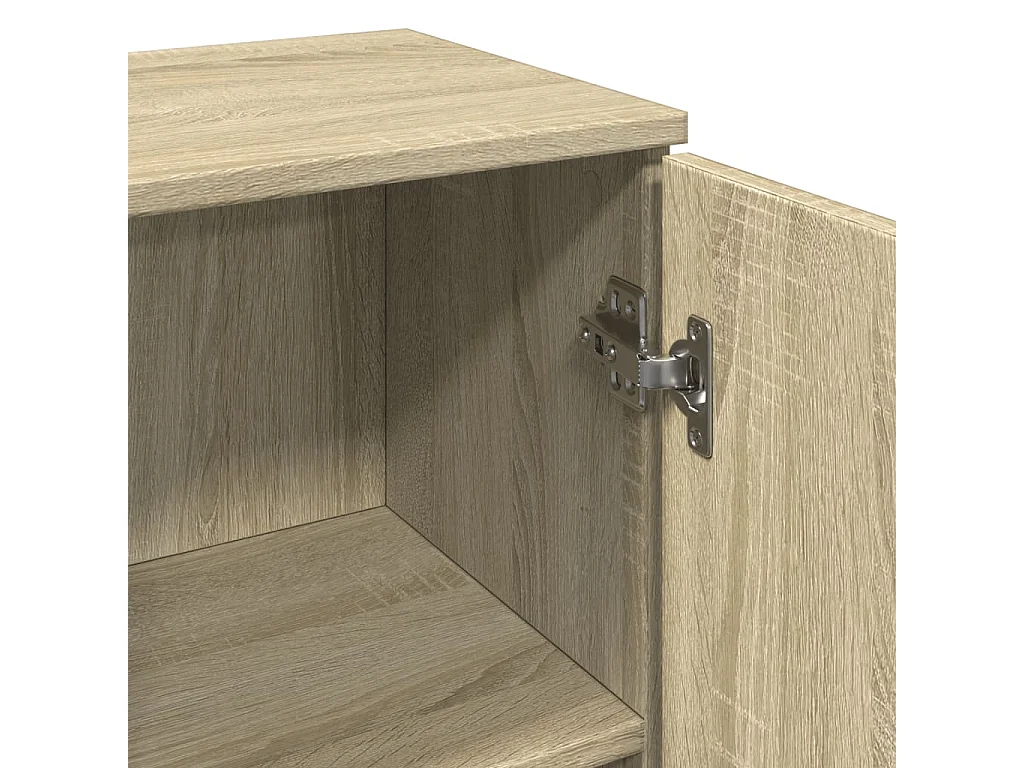 Badkamerkast 30x30x190 cm bewerkt hout sonoma eikenkleurig
