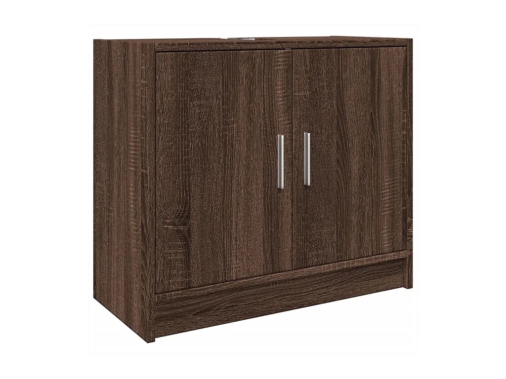 Wastafelkast 63x29x55 cm bewerkt hout bruin eikenkleurigig