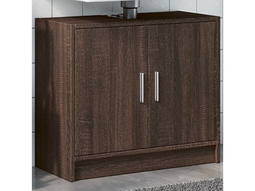 Armoire d'évier chêne marron 63x29x55 cm bois d'ingénierie