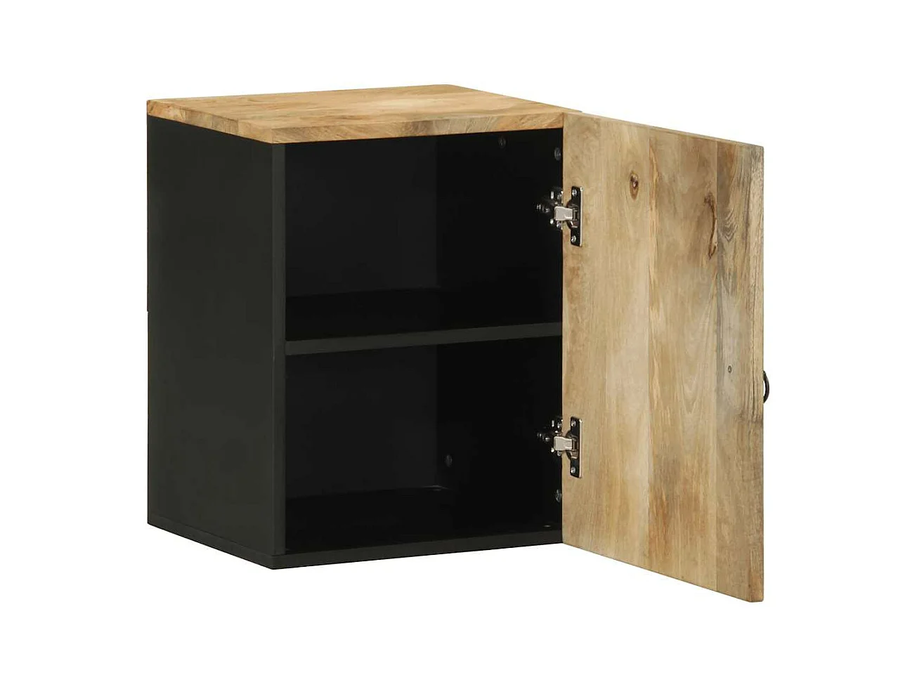 Badkamerwandkast 38x33,5x48 cm massief mangohout zwart