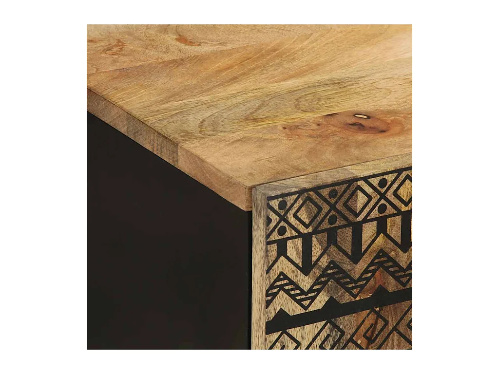 Badkamerwandkast 38x33,5x48 cm massief mangohout zwart