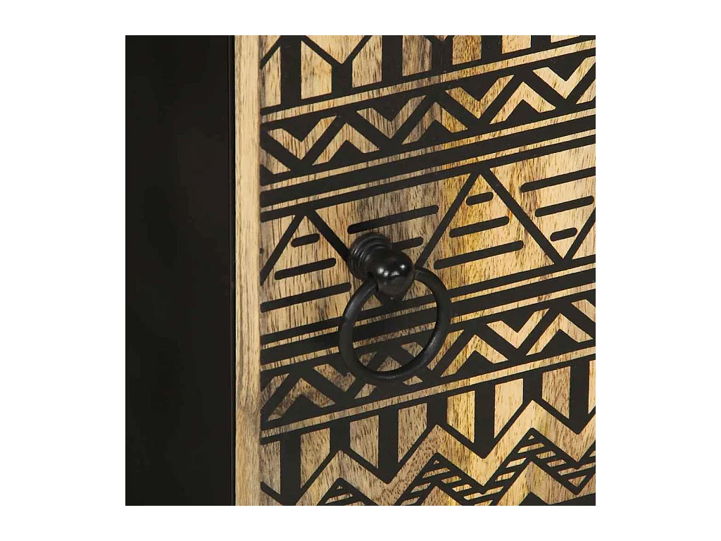 Badkamerwandkast 38x33,5x48 cm massief mangohout zwart