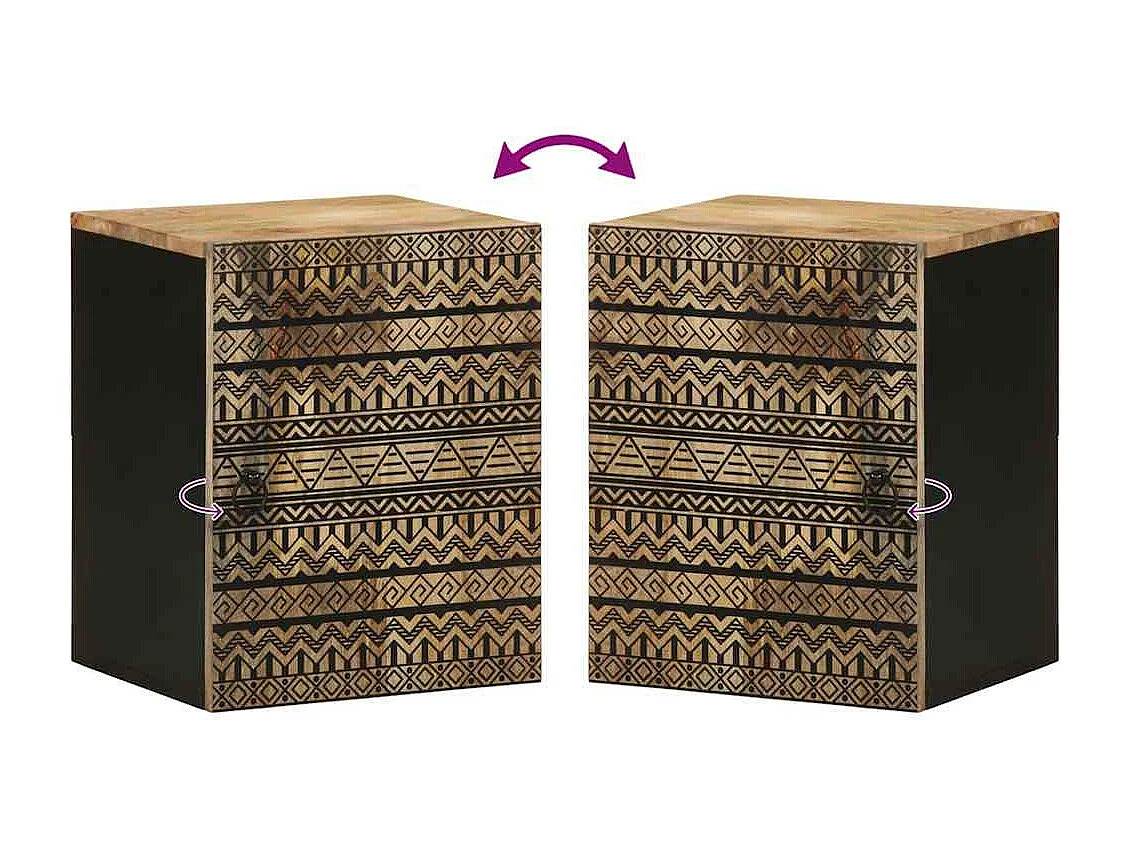 Armoire de salle de bain suspendue bois massif manguier