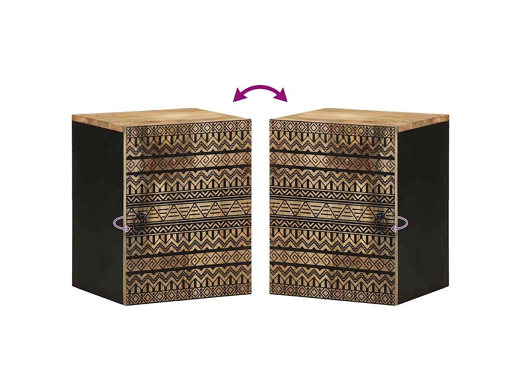 Armoire de salle de bain suspendue bois massif manguier