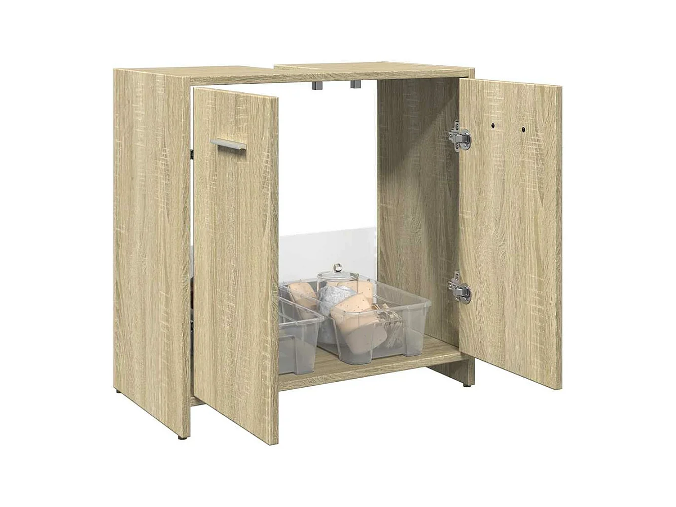 Armoire lavabo de salle de bain chêne sonoma 60x33x60 cm