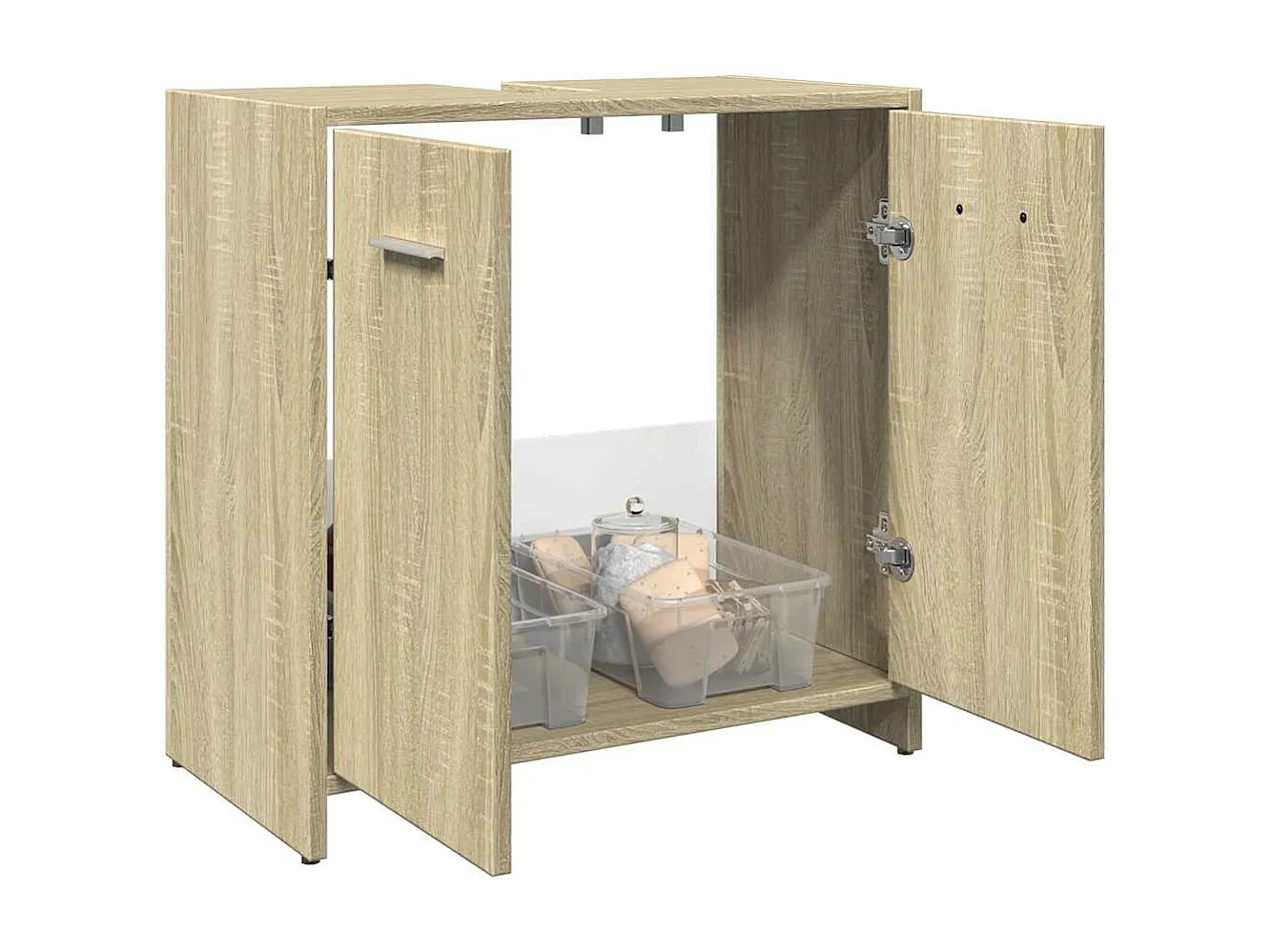 Wastafelkast 60x33x60 cm bewerkt hout sonoma eikenkleurig