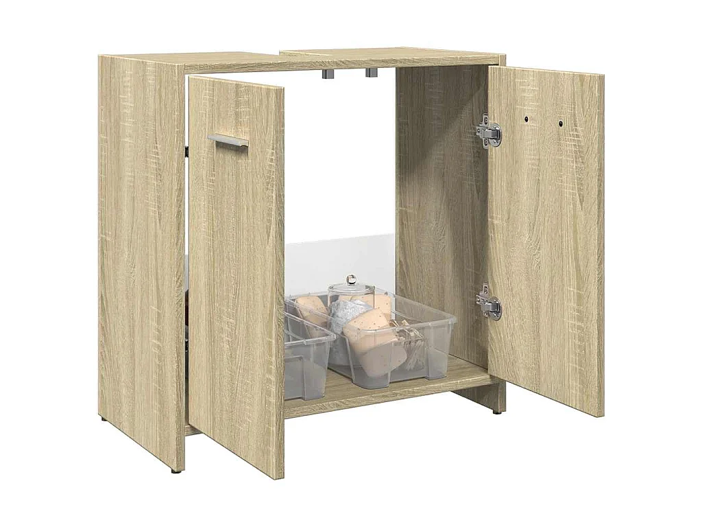 Armoire lavabo de salle de bain chêne sonoma 60x33x60 cm