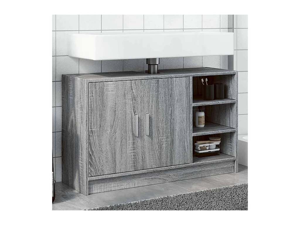 Armoire d'évier sonoma gris 90x29x55 cm bois d'ingénierie