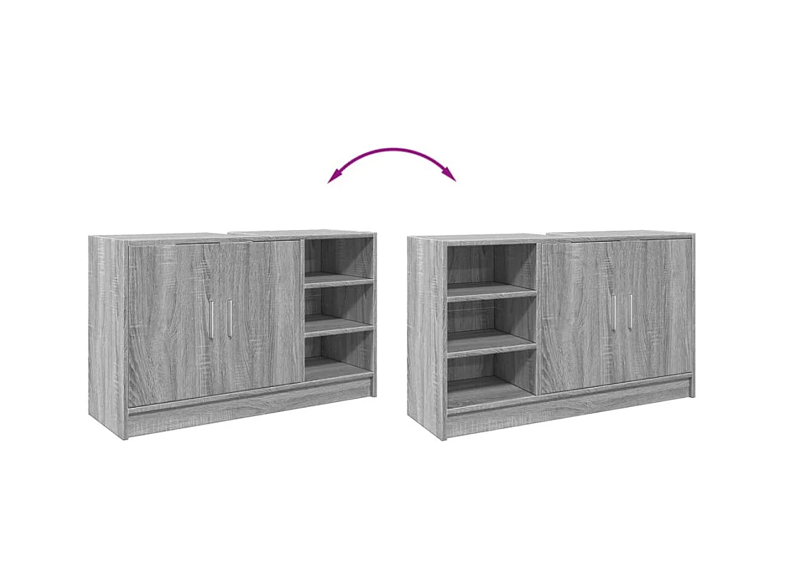 Armoire d'évier sonoma gris 90x29x55 cm bois d'ingénierie