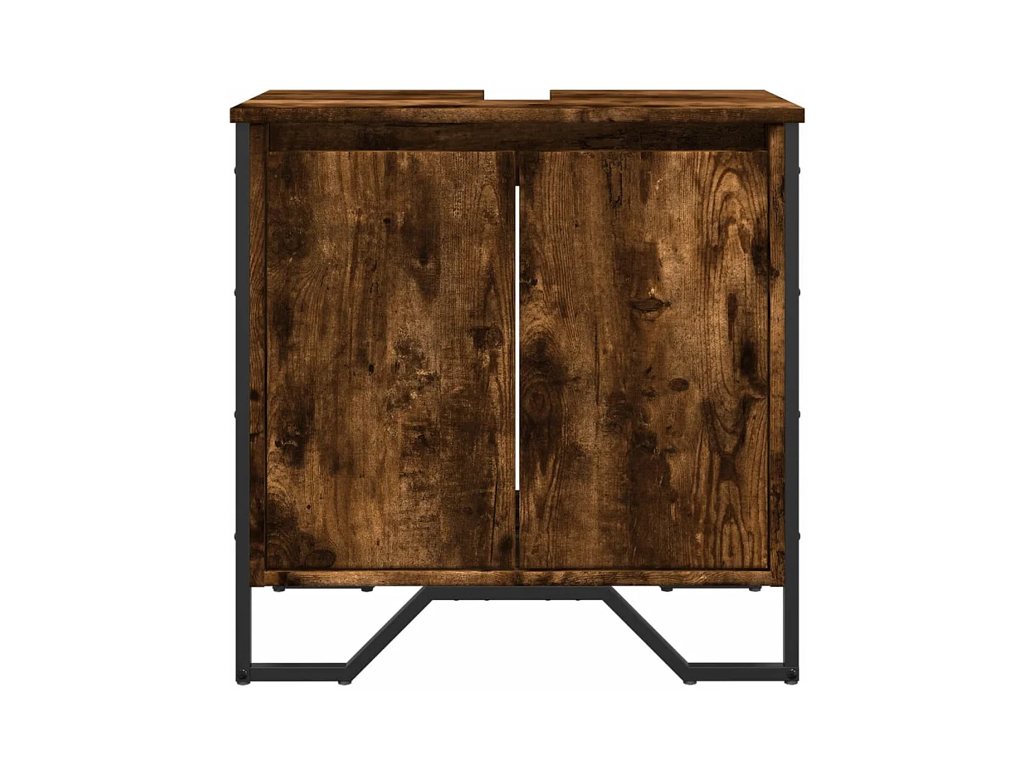 Armoire lavabo de salle de bain chêne fumé 60x35x60 cm