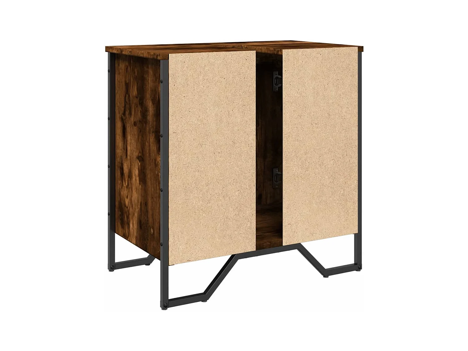 Armoire lavabo de salle de bain chêne fumé 60x35x60 cm