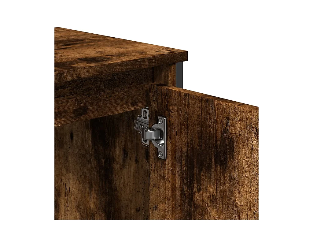 Armoire lavabo de salle de bain chêne fumé 60x35x60 cm