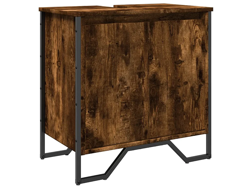 Mobile Lavabo Bagno Rovere Fumo 60x35x60 cm Legno Multistrato