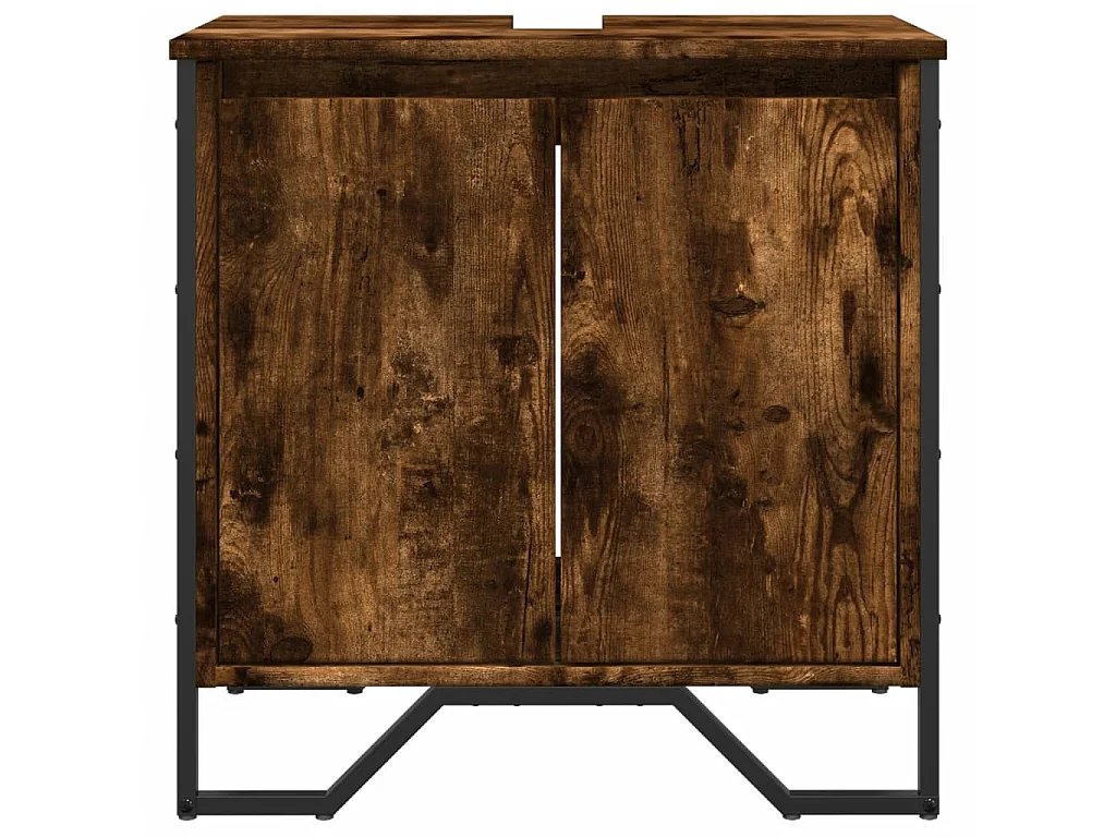 Mobile Lavabo Bagno Rovere Fumo 60x35x60 cm Legno Multistrato