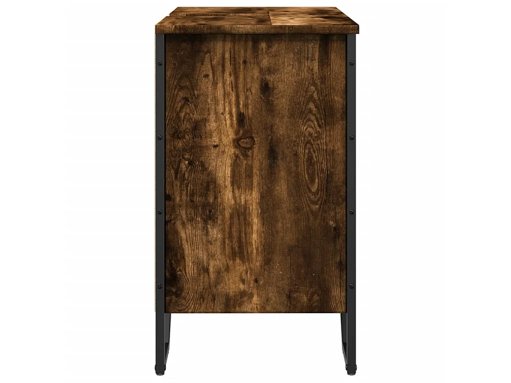 Mobile Lavabo Bagno Rovere Fumo 60x35x60 cm Legno Multistrato