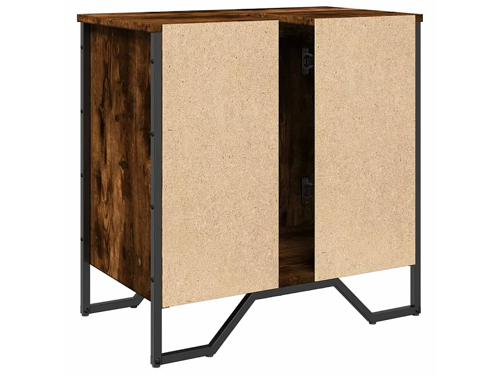 Mobile Lavabo Bagno Rovere Fumo 60x35x60 cm Legno Multistrato