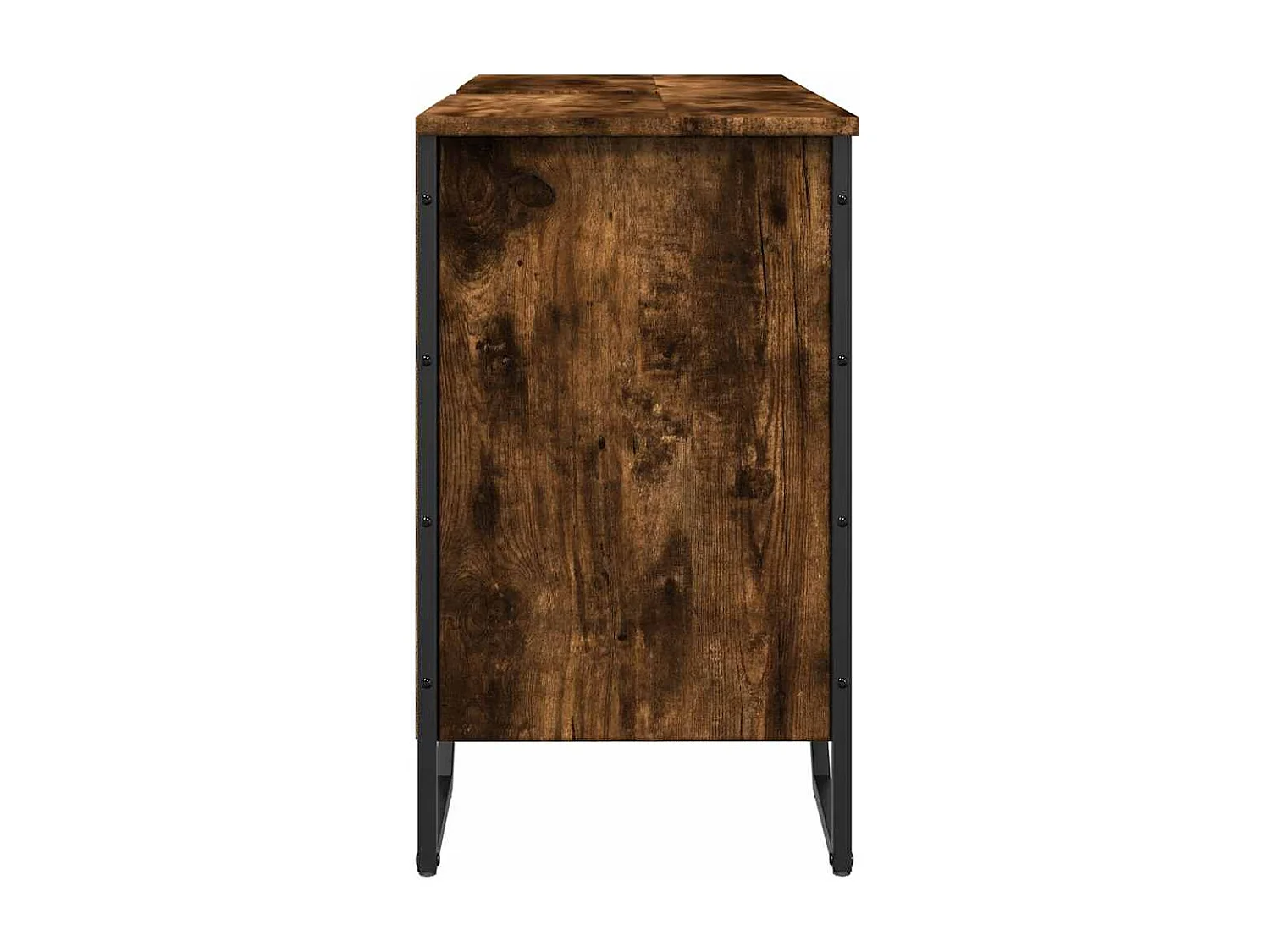 Armoire lavabo de salle de bain chêne fumé 91x35x60 cm