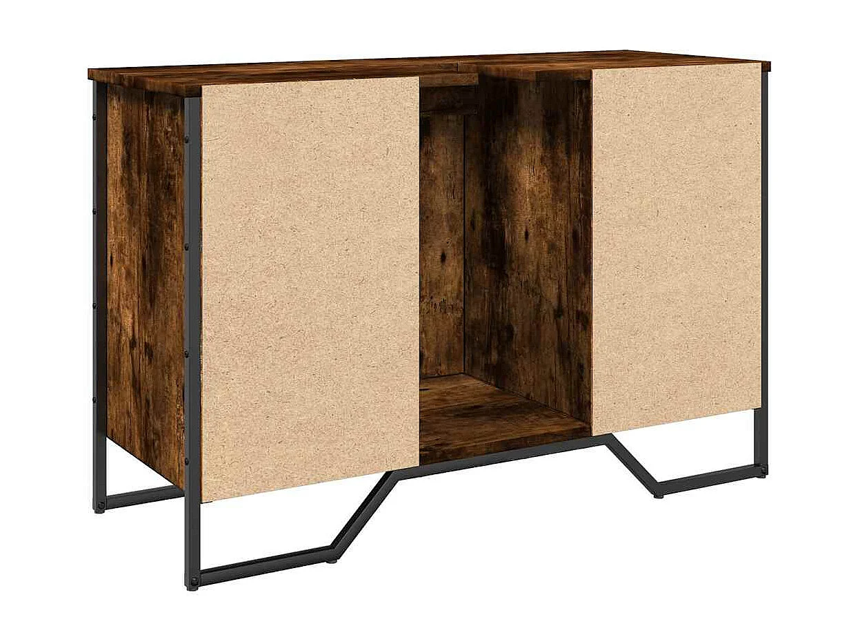 Armoire lavabo de salle de bain chêne fumé 91x35x60 cm