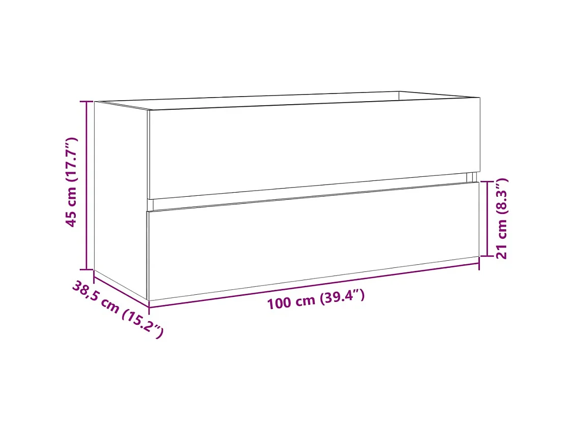 Armoire de lavabo de salle de bain chêne sonoma 100x38,5x45 cm