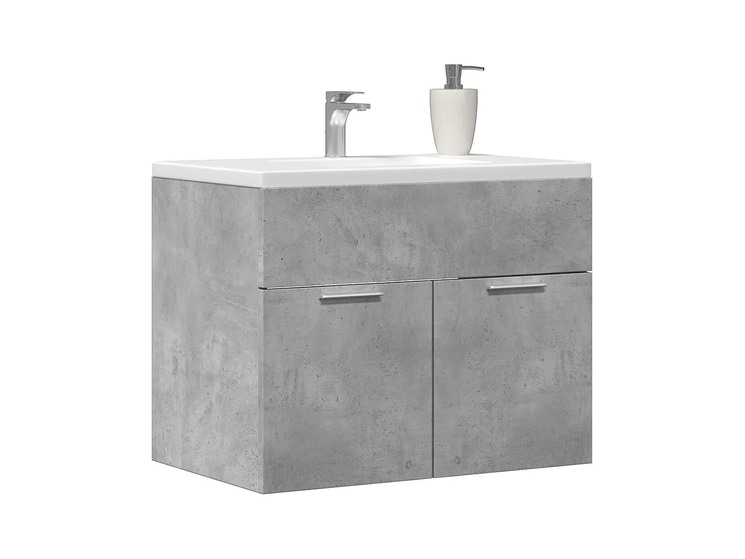 Armoire d'évier Gris béton 60x38,5x46 cm Aggloméré