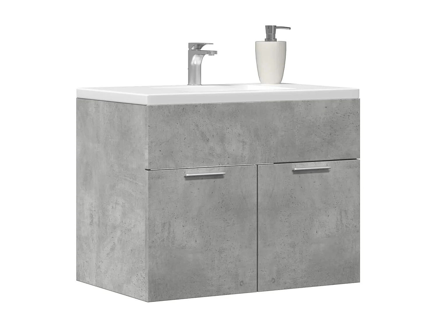 Armoire d'évier Gris béton 60x38,5x46 cm Aggloméré