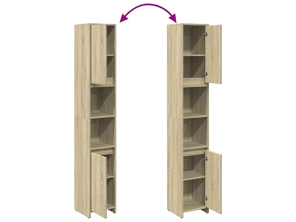 Armoire de salle de bain Chêne sonoma 30x30x183,5 cm Aggloméré