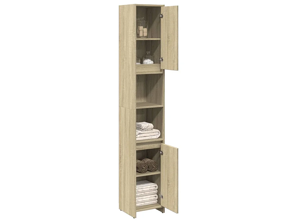 Armoire de salle de bain Chêne sonoma 30x30x183,5 cm Aggloméré