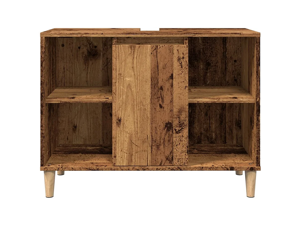 Armoire de salle de bain vieux bois 80x33x60 cm bois ingénierie