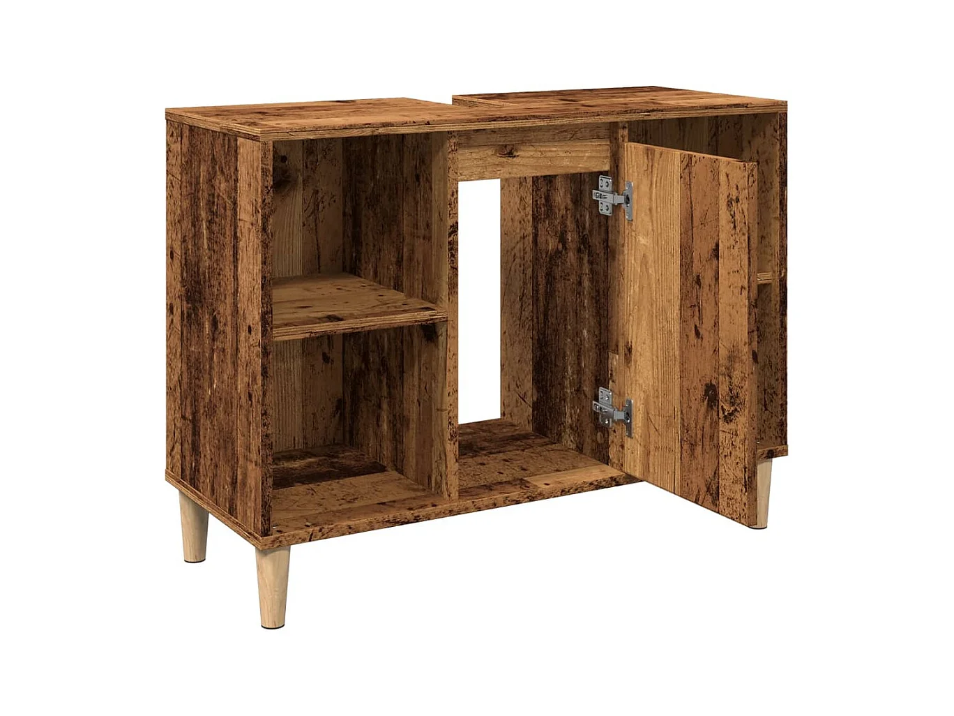 Armoire de salle de bain vieux bois 80x33x60 cm bois ingénierie